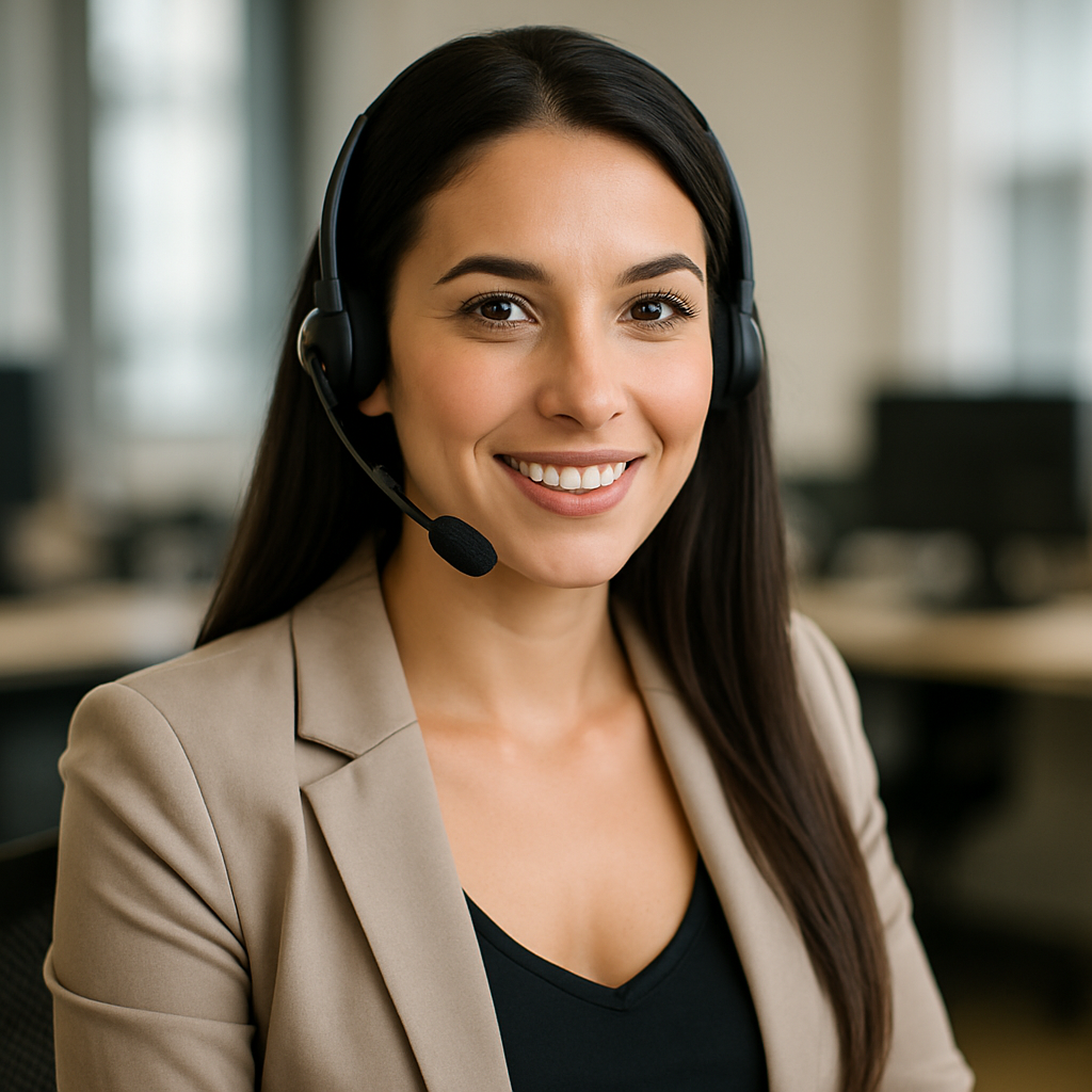 photographic una mujer atractiva de atencin al cliente